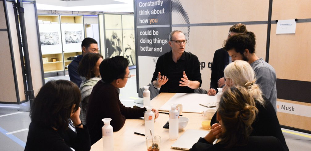 Cheif Design Officer Christof Zürn during a human centered persona masterclass in the Design Thinking Center in Amsterdam